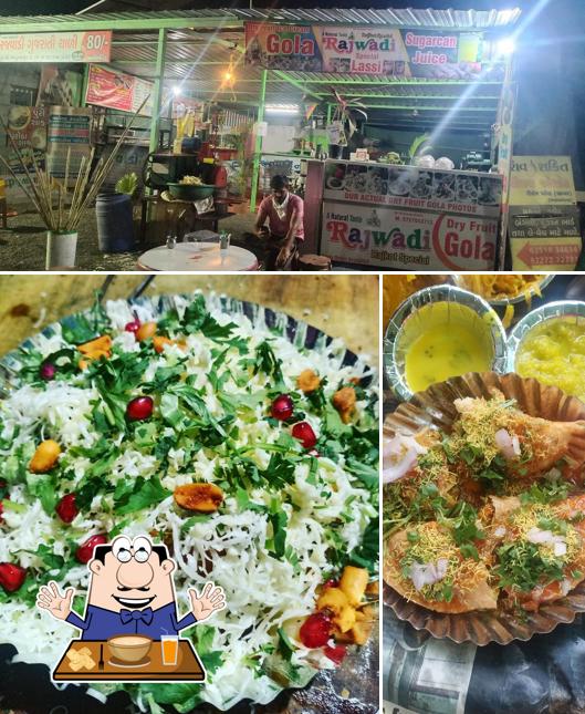 Among different things one can find food and interior at Rajwadi Ganthiya & bhajiya & Gola