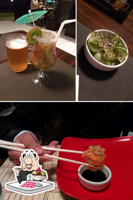 Japa sushi makis oferece uma escolha de pratos doces