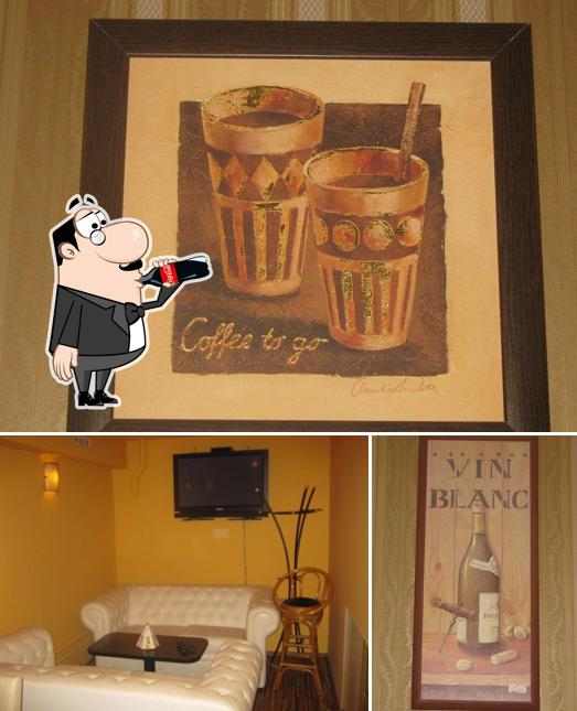 This is the photo displaying drink and interior at Cafe College