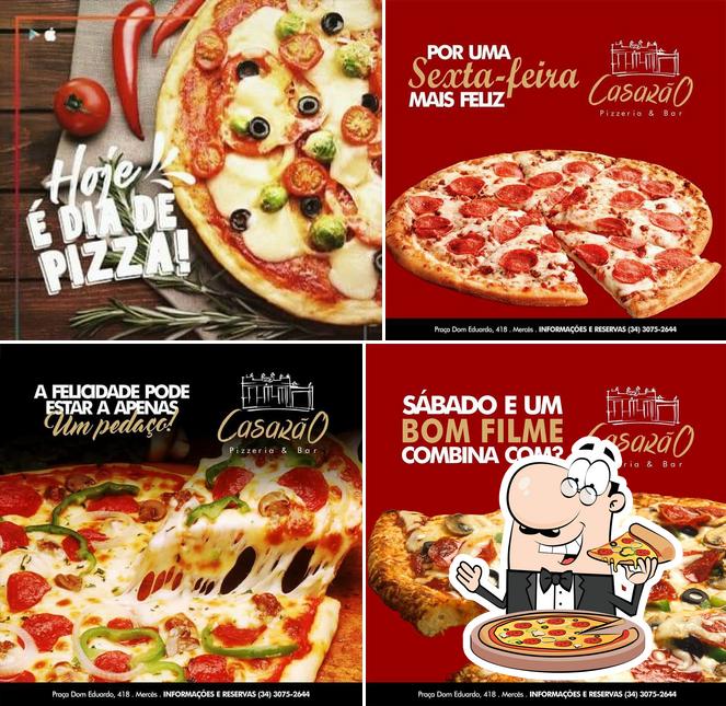Escolha pizza no Casarao Bar E Restaurante