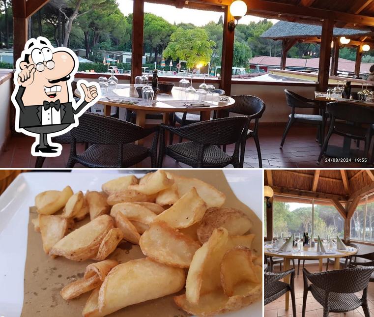 La interni e cibo del ristorante