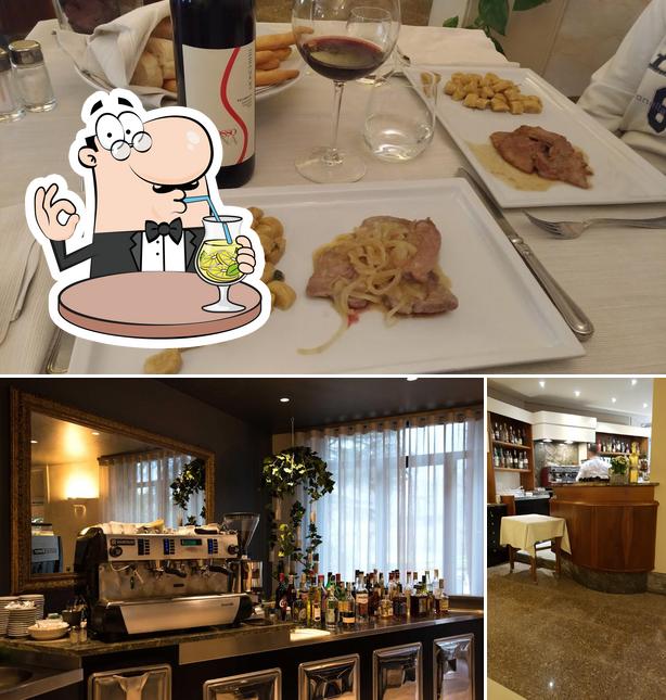 Among different things one can find drink and bar counter at La Storia Restaurant