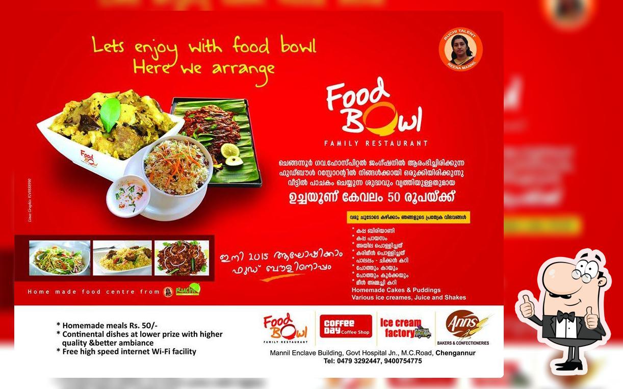 The advertisement displays information about Food Bowl