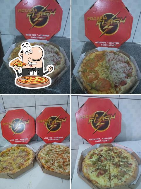 Consiga pizza no Pizzaria Flash