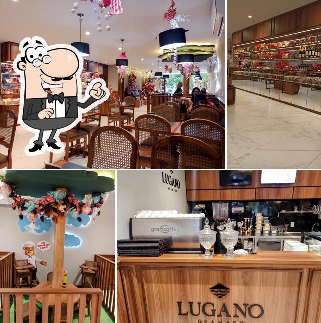 O interior do LUGANO - Chocolataria e Cafeteria