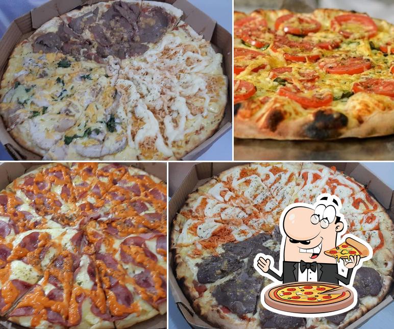 Peça diferentes variedades de pizza