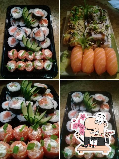 Peça diferentes opções de sushi