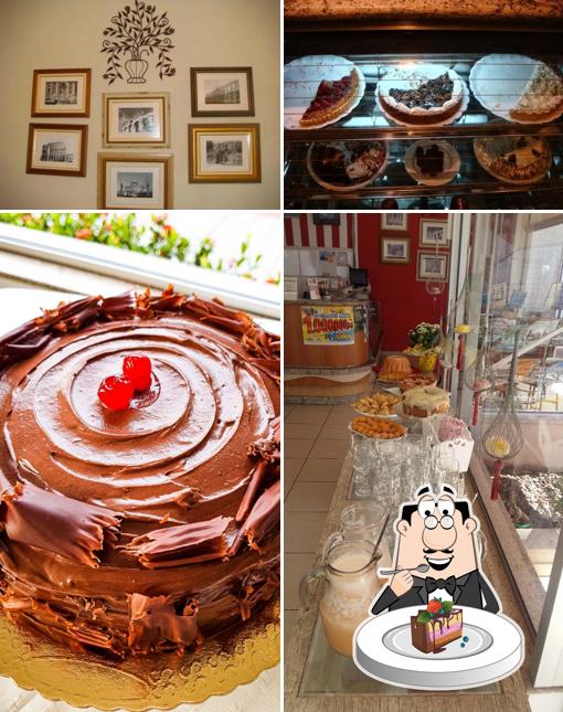 Bolo de chocolate em Café Roma