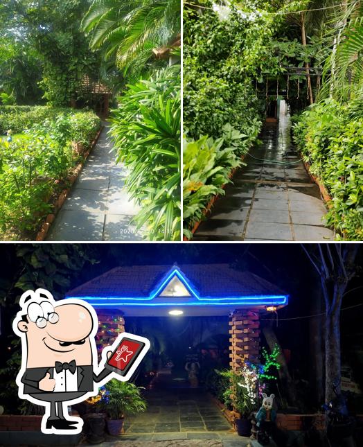 You can get some fresh air at the outside area of Food Village