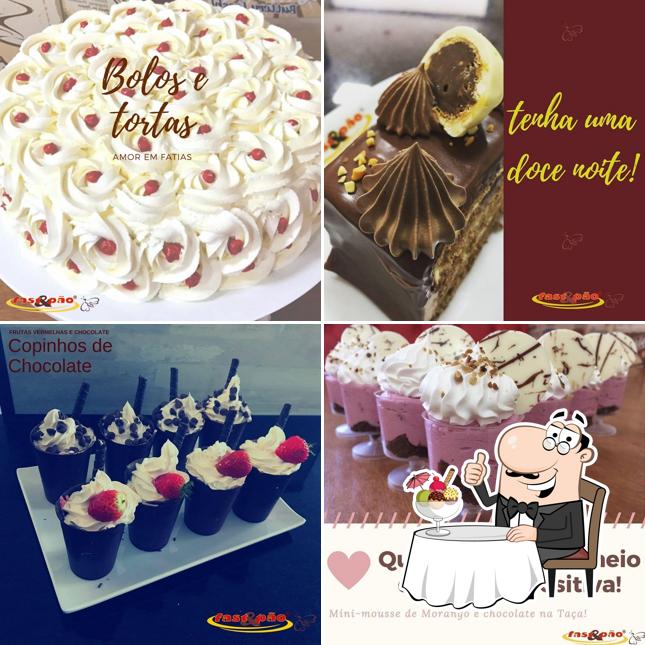 Fast & Pão Padaria e Confeitaria serve uma gama de sobremesas