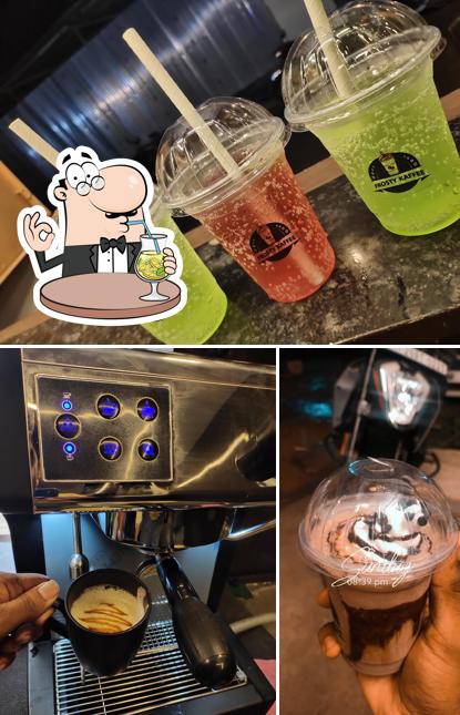 The photo of Frosty Kaffee’s drink and dessert
