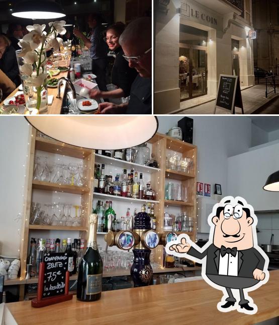 Le Coin se distingue par sa intérieur et comptoir de bar