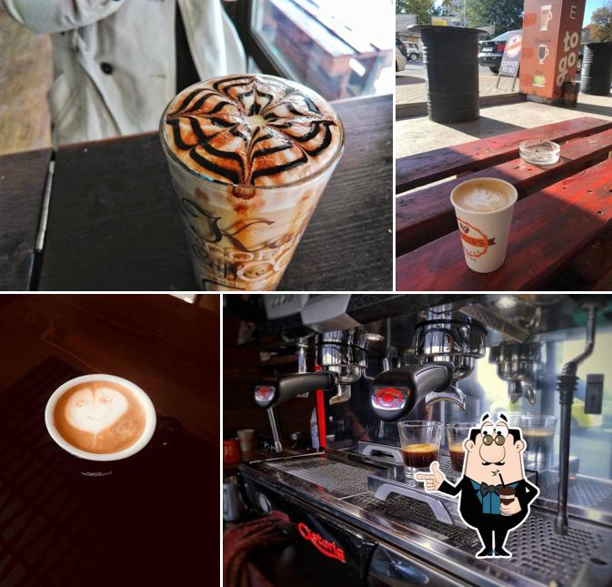 Enjoy a drink at Origin's Coffee