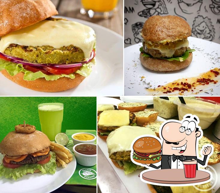 Consiga um hambúrguer no Veggie Burgers