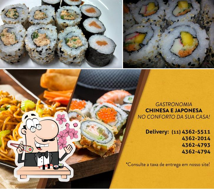 Peça diferentes opções de sushi