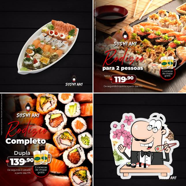 Prove diferentes opções de sushi