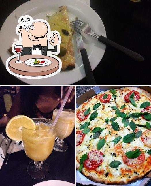 Dê uma olhada a ilustração ilustrando comida e bebida a Itapê Pizza Pizzaria