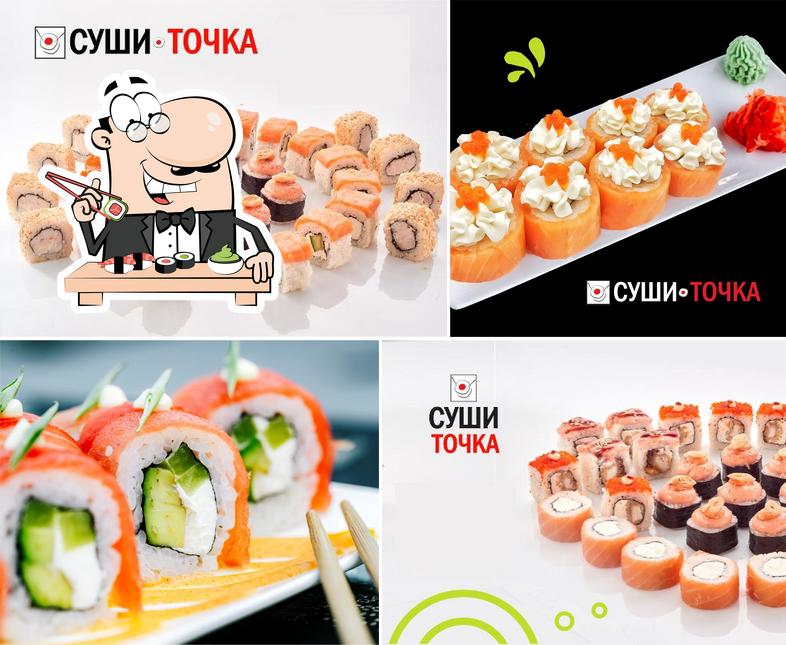 Sushi tochka sirve rollitos de sushi