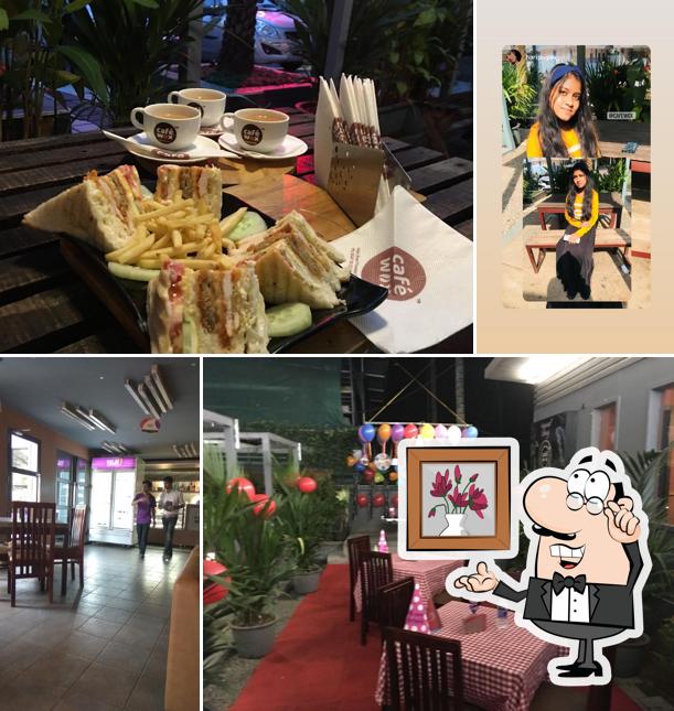 Take a seat at one of the tables at Cafe Wox