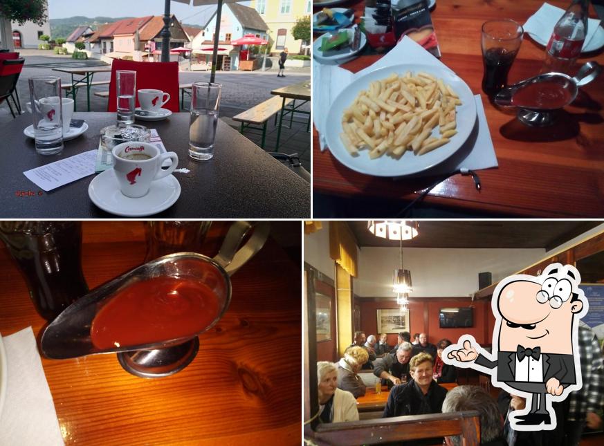 Questa è la immagine che mostra la interni e cibo di Bistro Haustor
