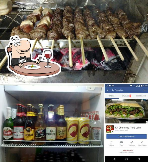 Dê uma olhada a imagem ilustrando comida e cerveja no KA Churrasco Thê Loko