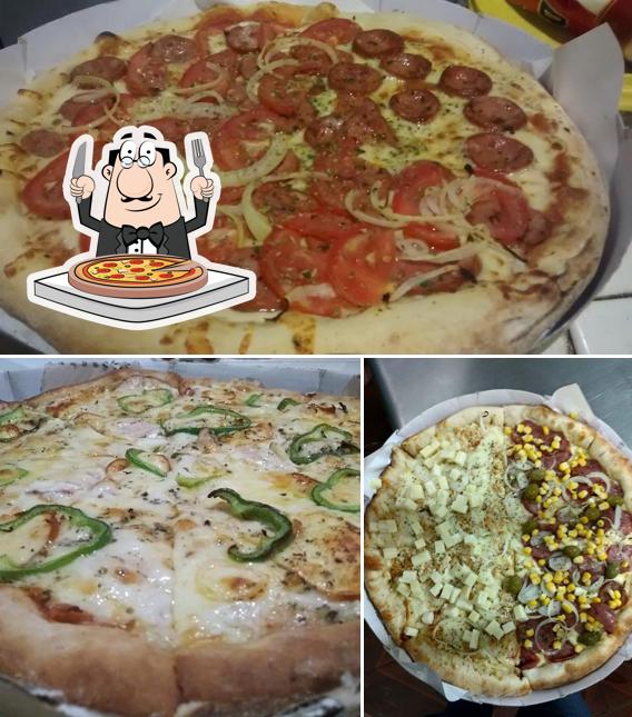 Experimente pizza no Pizzaria e Esfiharia do Lê