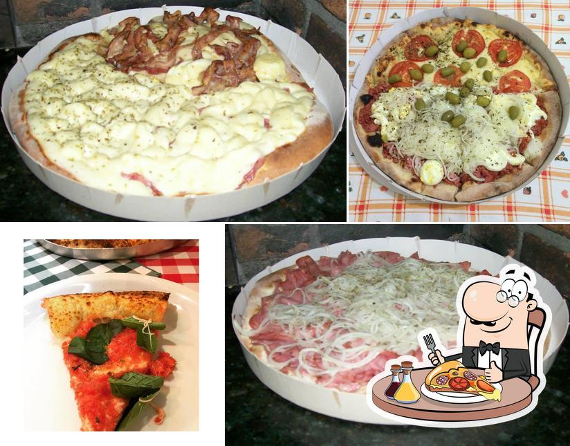 Escolha pizza no Pizzaria Corsega