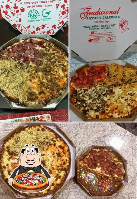 Escolha pizza no Tradicional Pizzas e Calzones