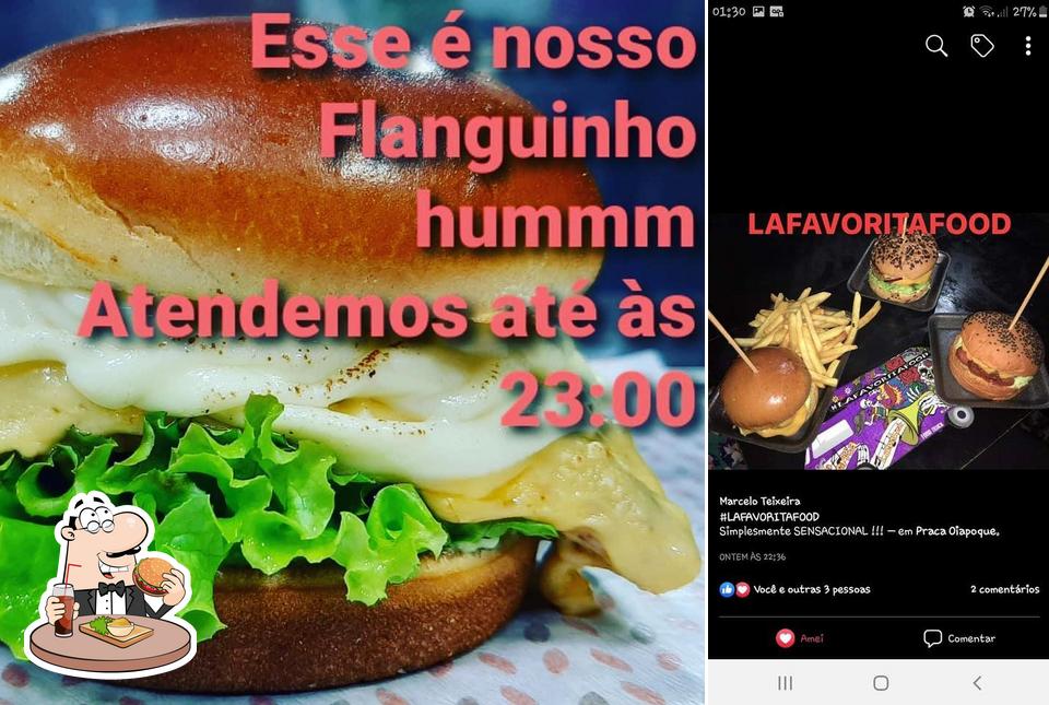 Experimente um hambúrguer no PETISCARIA LA FAVORITA DA VILA