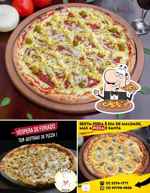 No Santa Pizza, você pode degustar pizza