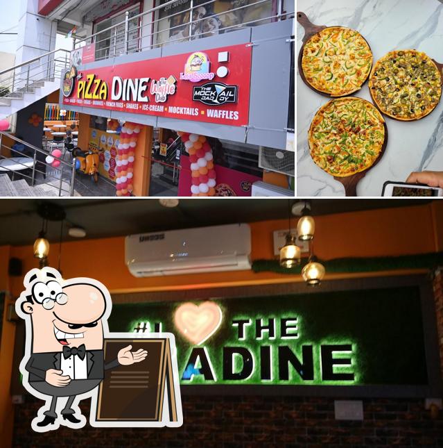 The image of EAT & DRINK CAFE’s exterior and pizza