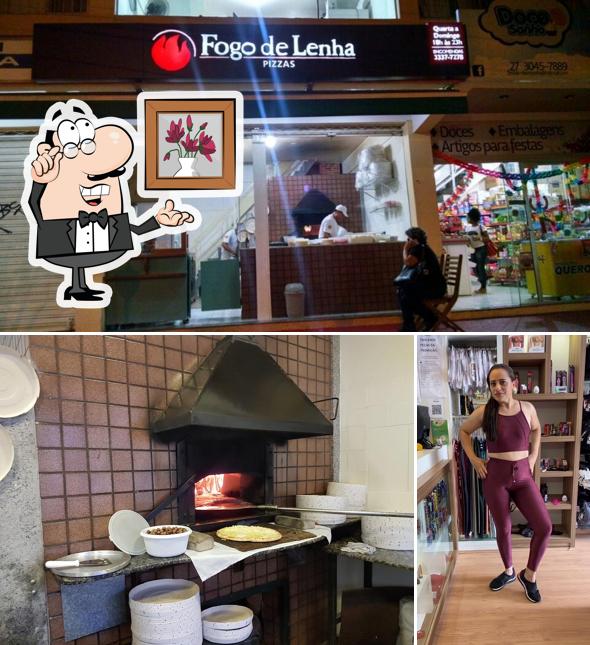 O interior do Fogo de Lenha Pizzaria