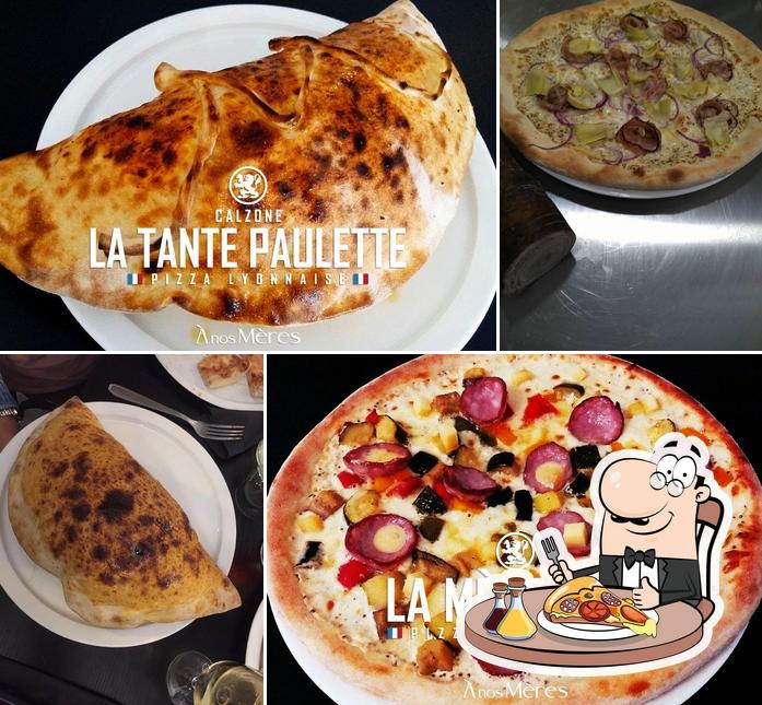 Get pizza at A Nos Mères