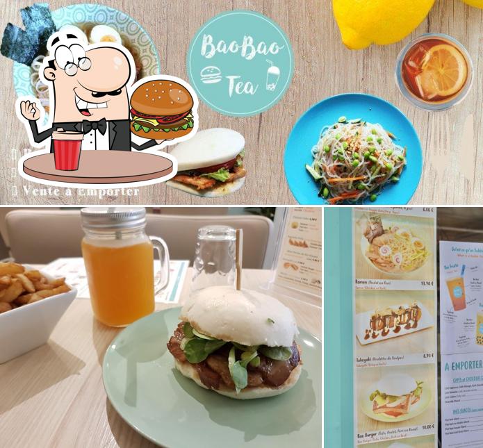 Essayez un hamburger à BaoBao Tea