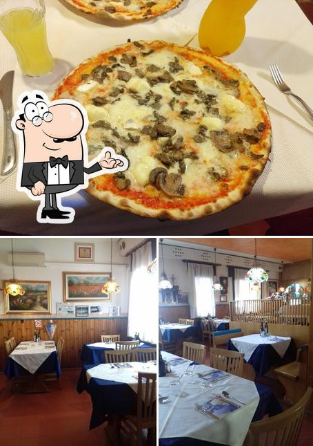 La immagine di interni e pizza da Pizzeria Trattoria Montello