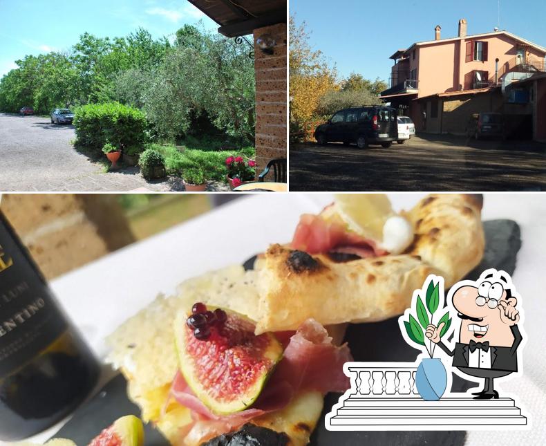 Questa è la immagine che mostra la esterno e cibo di Ristorante Il Contado