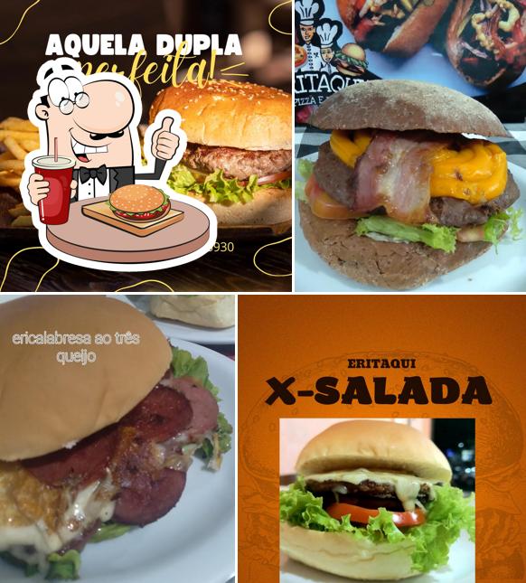 Os hambúrgueres do Eritaqui Pizza e burguer 98266-6930 irão satisfazer diferentes gostos