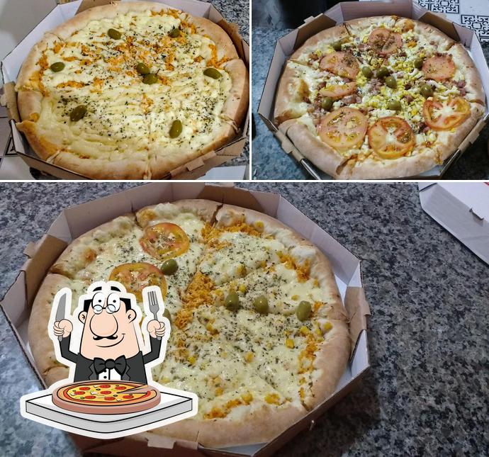 Escolha diferentes variedades de pizza