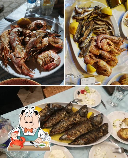 Get different seafood dishes served at Sotiros Koukoutsi