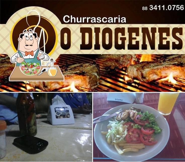 Salada grega em Churrascaria O Diógenes