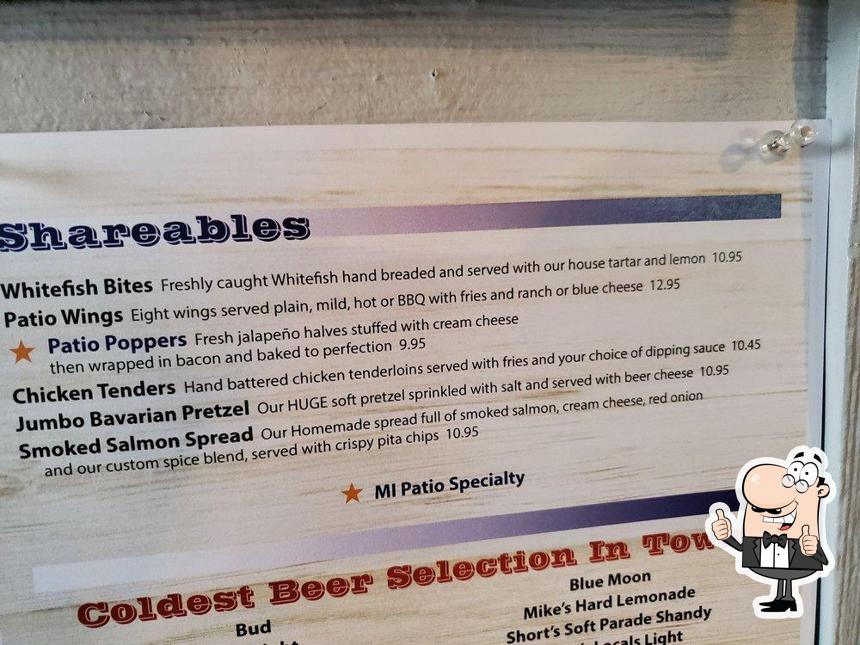 MI Patio Bar & Grill in Saint Ignace Restaurant menu and reviews