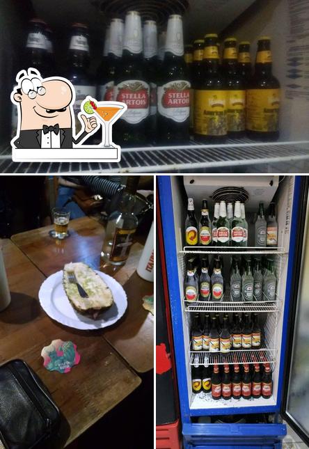 A imagem do Point beer’s bebida e comida