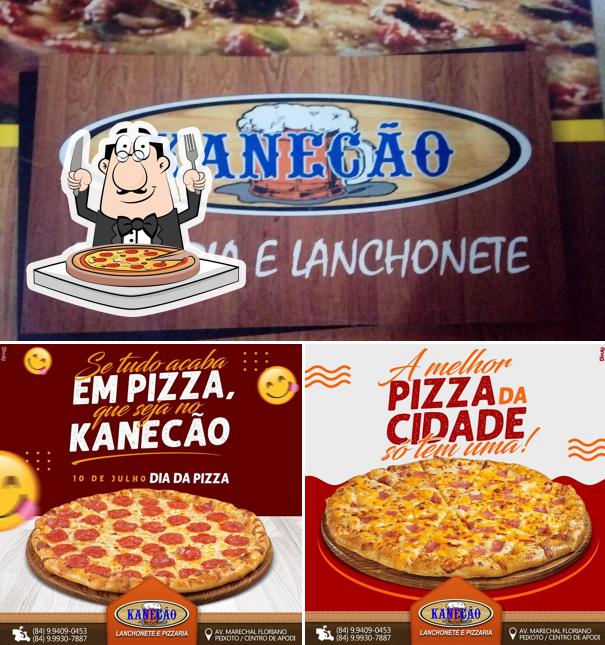 Escolha pizza no Restaurante Kanecão