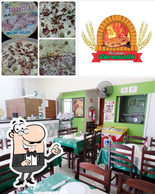 A ilustração da interior e comida a Pizzaria Tarantella