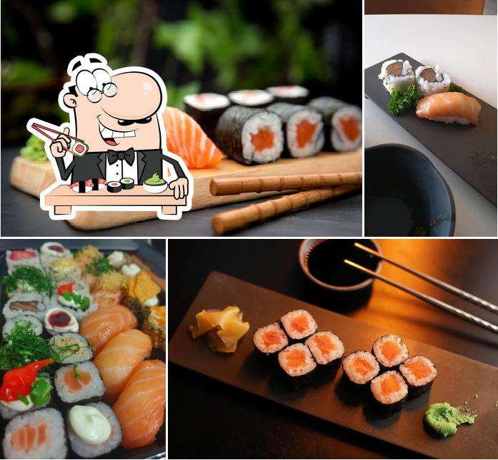 Rolos de sushi são servidos no Restaurante Boutique do Sushi Itajubá - Comida Japonesa