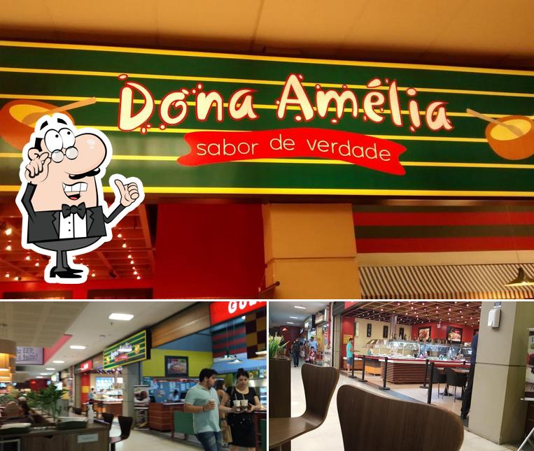 Entre diversos coisas, interior e comida podem ser encontrados no Dona Amélia Restaurante