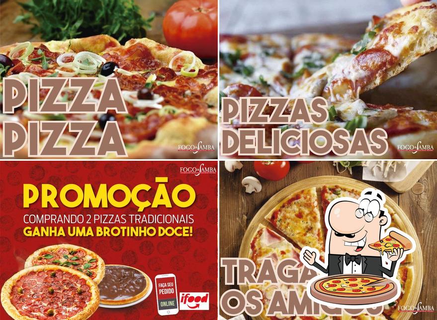 Experimente pizza no Fogo & Samba