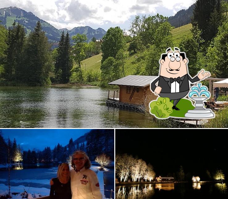 Puoi goderti l'aria fresca da seduto all'esterno di Forellensee Gstaad-Zweisimmen
