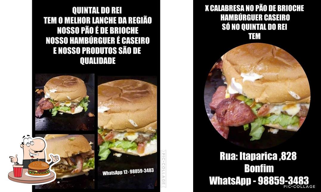 Experimente um hambúrguer no Quintal do REI. cachorro quente na chapa, hamburguer e panqueca na chapa