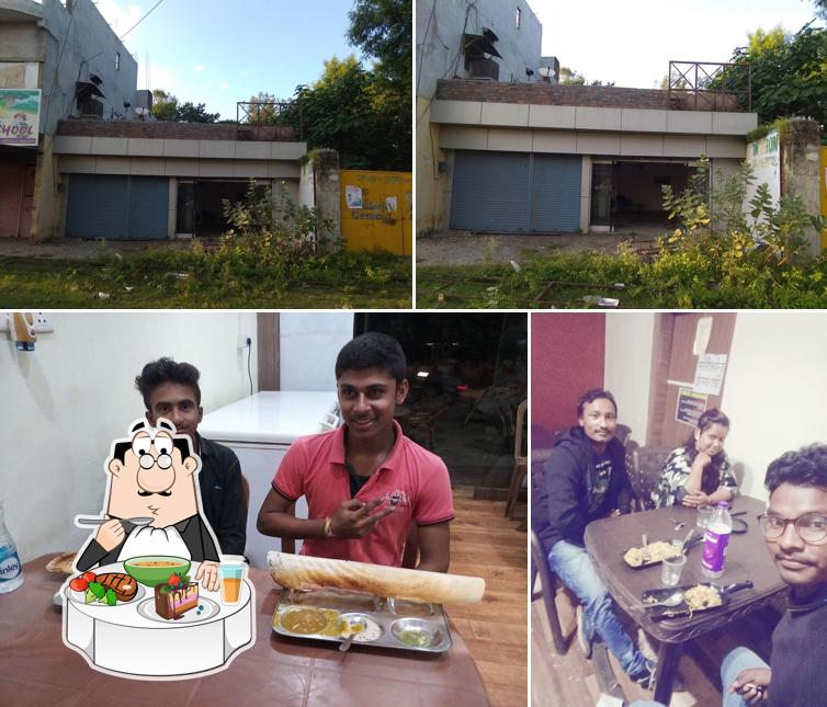 Take a look at the picture depicting dining table and exterior at Burger Point